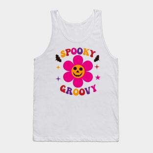 Spooky Groovy Halloween Flower Tank Top